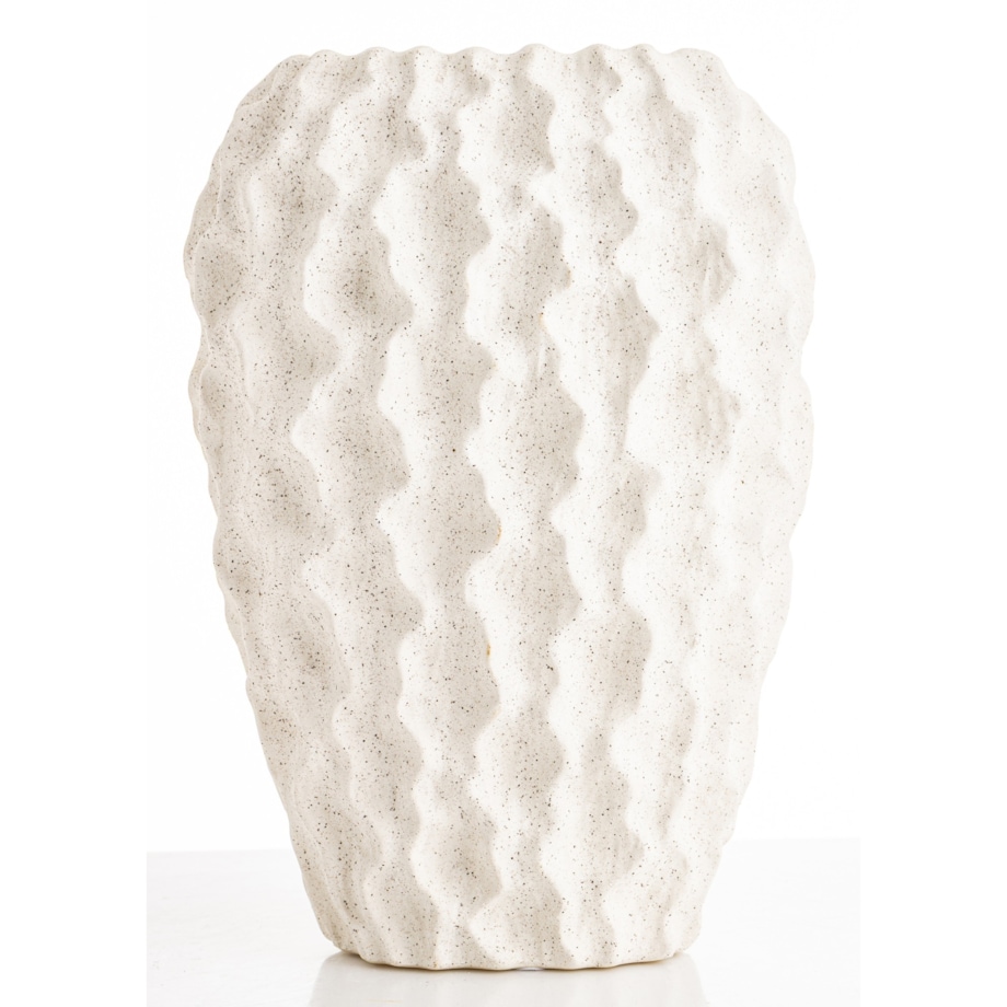 Osłonka wazon ceramiczny prążkowany 27x17X10,5 cm FIBI biały