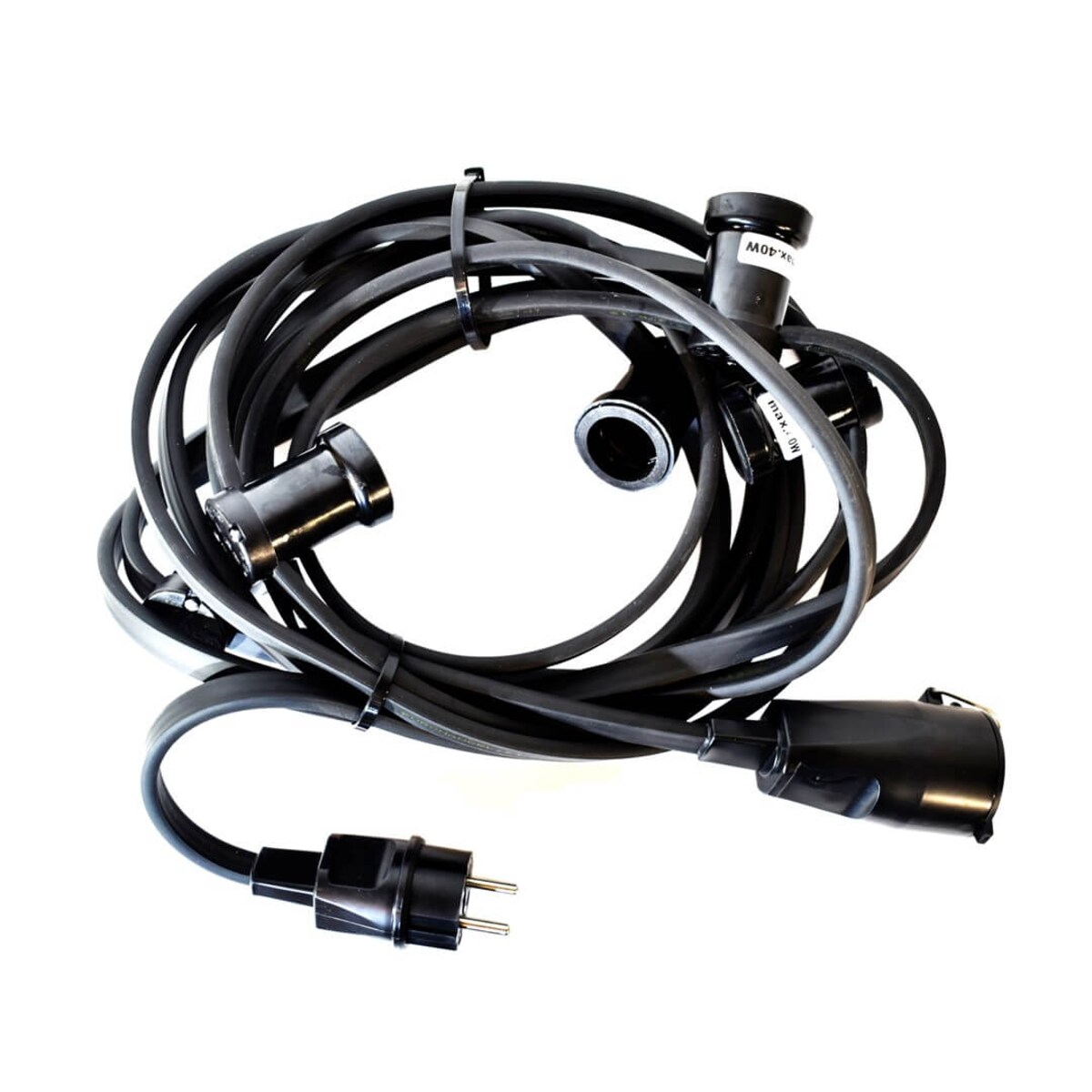 Girlanda ogrodowa z oprawkami E27 10szt 10m IP44 czarna