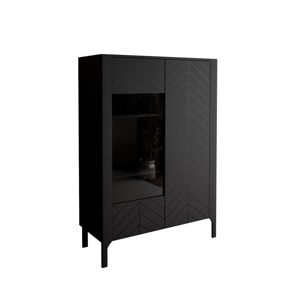 Dwudrzwiowa przeszklona witryna LUMI, czarna