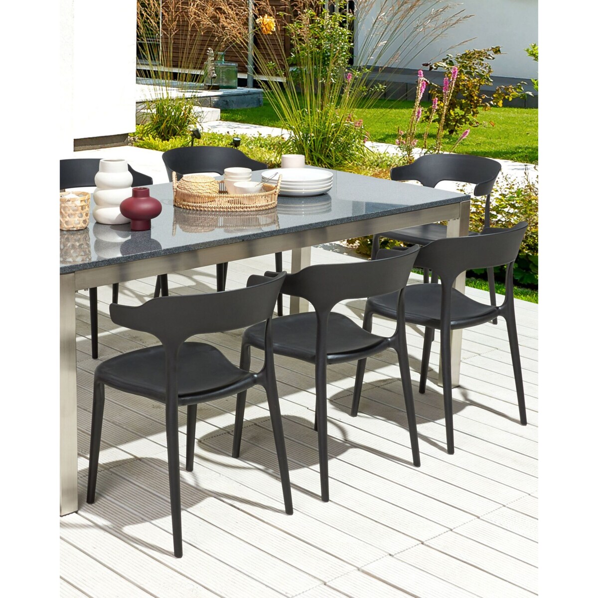 Zestaw 8 krzeseł do jadalni czarne GUBBIO