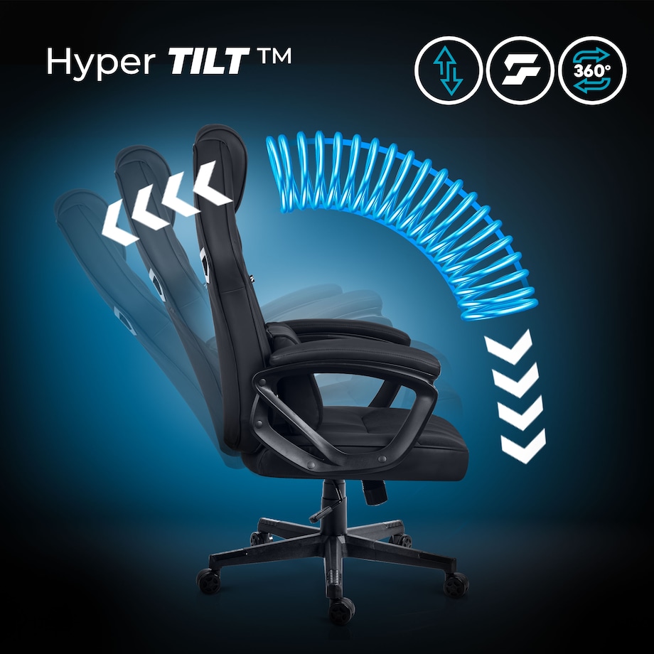 Fotel gamingowy obrotowy dla gracza Sofotel Furon czarny