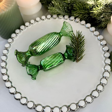 VILLA ITALIA Bombka szklana CUKIEREK green 9 cm