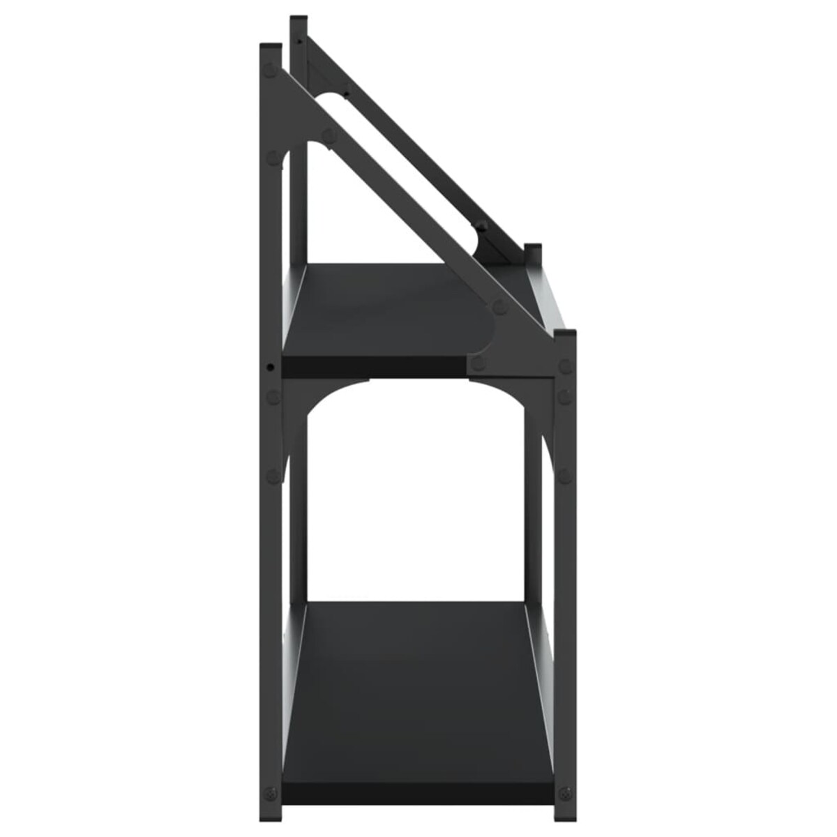 vidaXL Regał ścienny z 2 półkami, czarny, 80x21x51 cm