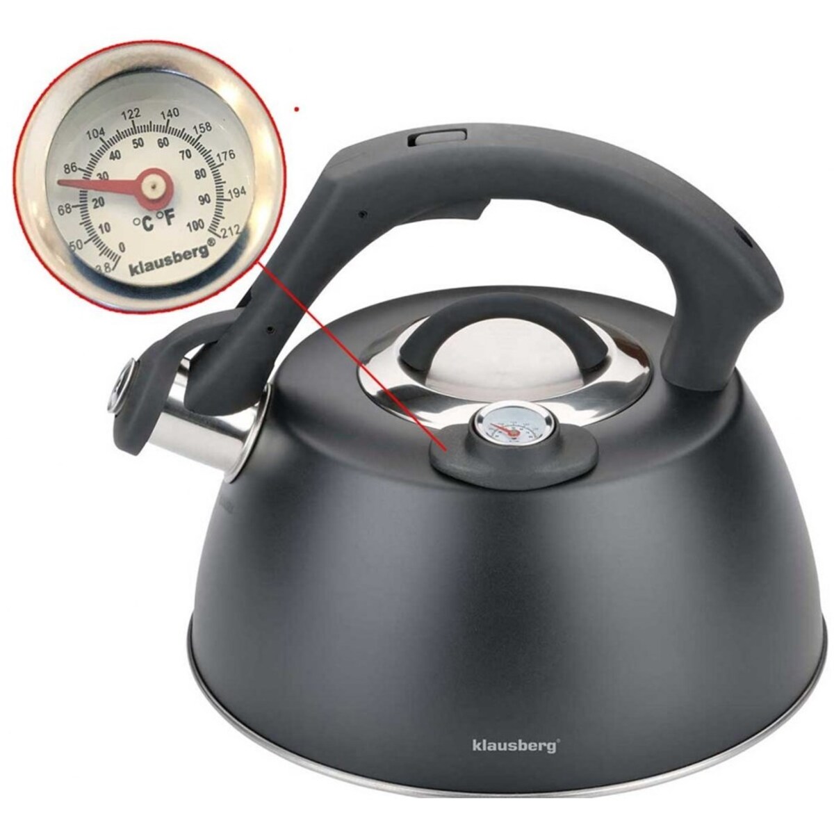 Klausberg czajnik stalowy z termometrem 3.0l KB7371