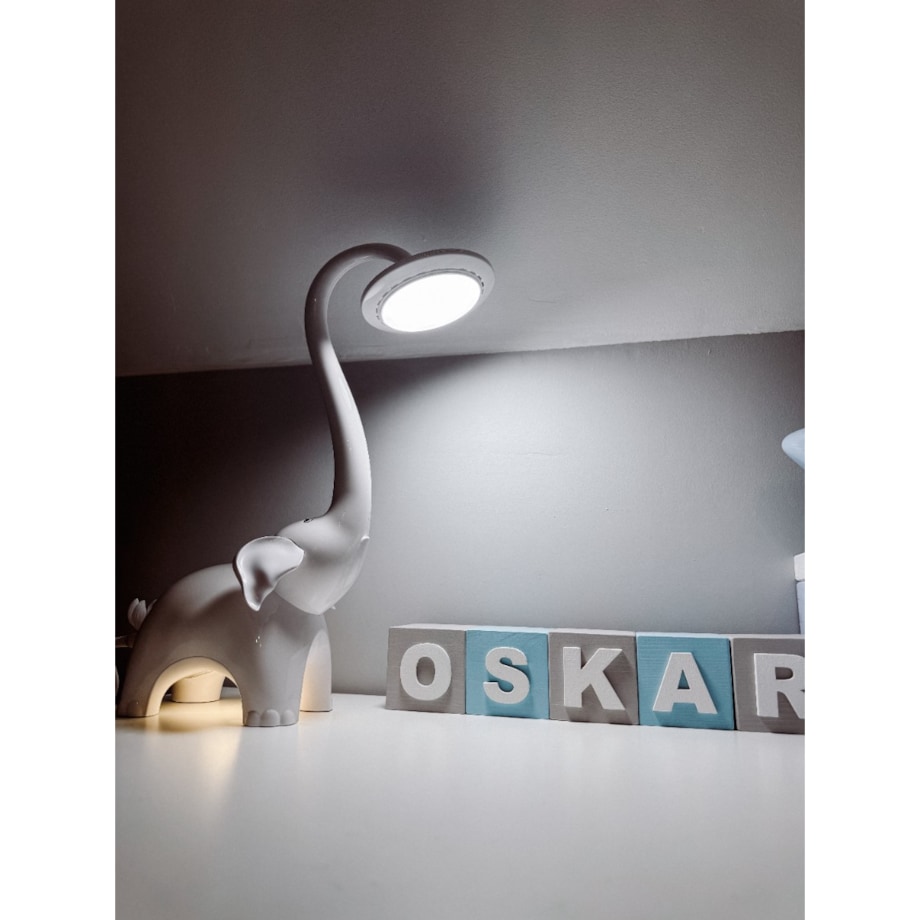 Lampka biurkowa dla dzieci SŁOŃ biały
