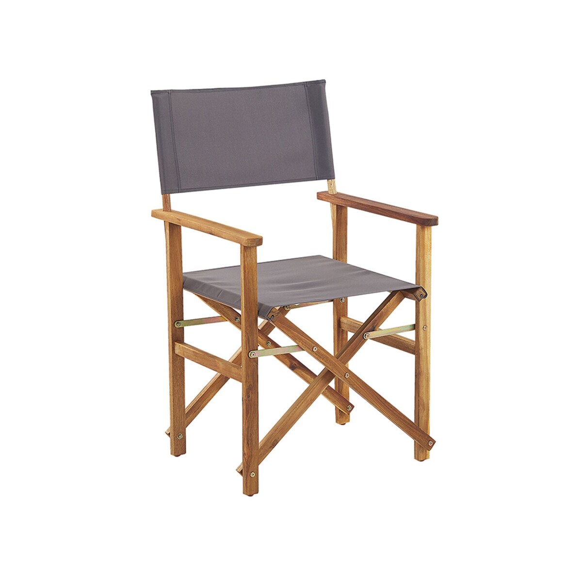 Zestaw 2 krzeseł ogrodowych akacjowy jasne drewno z szarym CINE