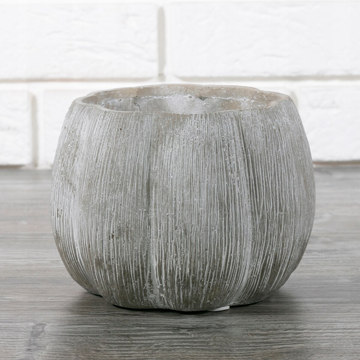 DONICZKA DYNIA BETONOWA SZARA 15cm dekoracja do salonu osłonka donica