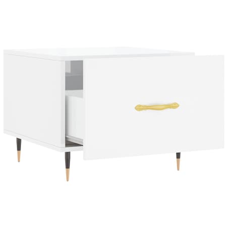 vidaXL Stolik kawowy, biały o wysokim połysku, 50x50x40 cm