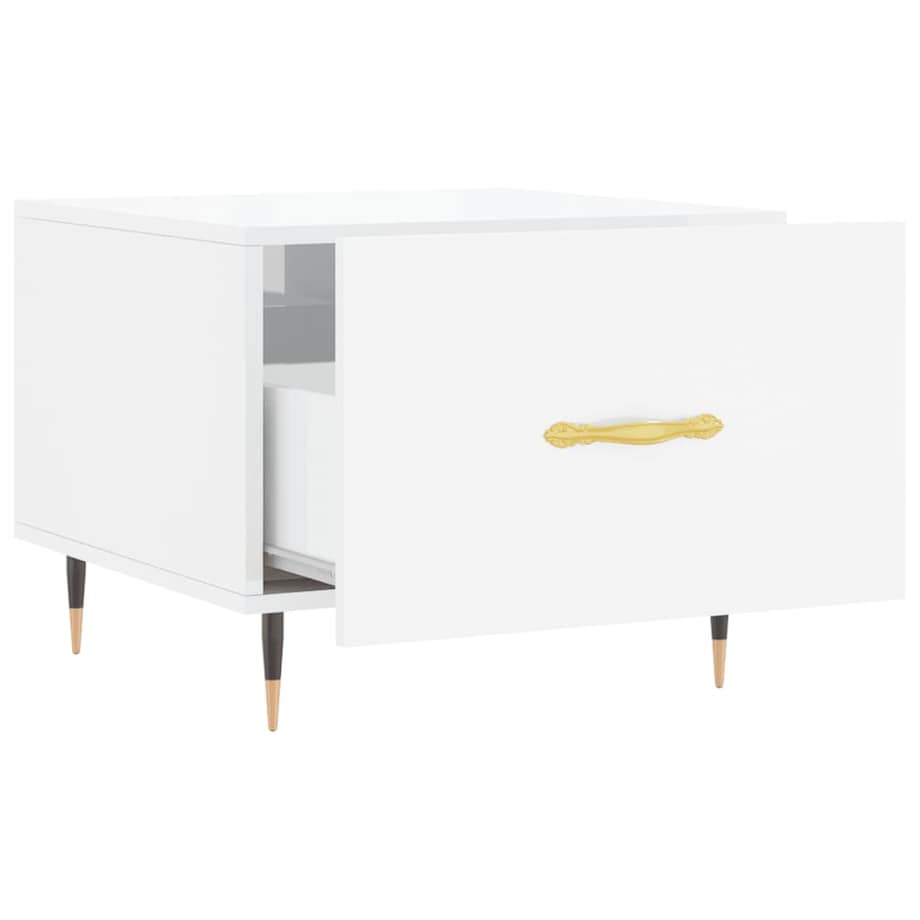 vidaXL Stolik kawowy, biały o wysokim połysku, 50x50x40 cm