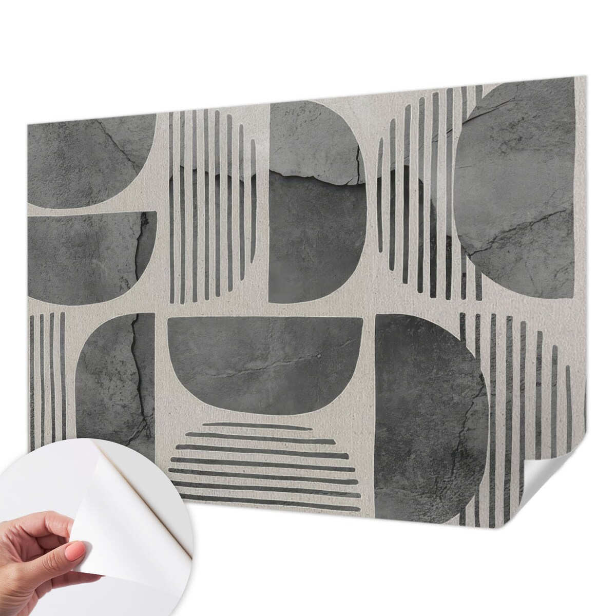 Fototapeta samoprzylepna 312x219 cm - Kształty geometryczne, tapeta ścienna szara