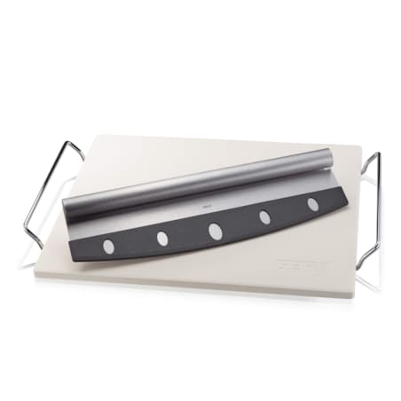 Zestaw: nóż do pizzy + kamień ze stojakiem kwadratowy DARIOSO