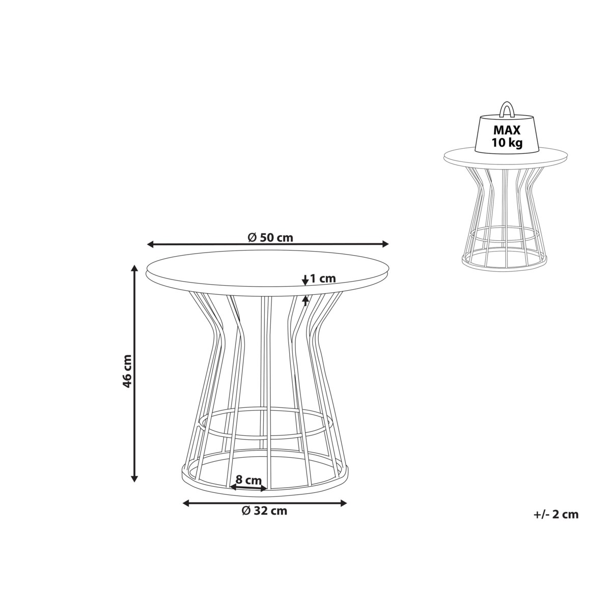 Stolik kawowy efekt marmuru biało-złoty CONCAN