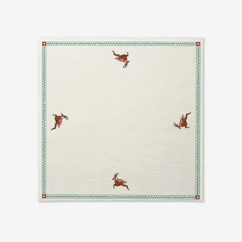 Obrus świąteczny - retro renifer - 100x100