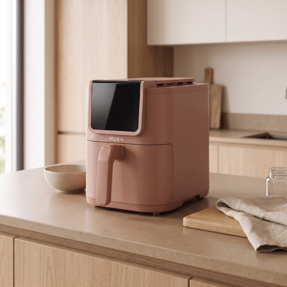 Frytkownica beztłuszczowa Air Fryer 5 L 1500 W HU.KA CrunchUp - Warm Clay
