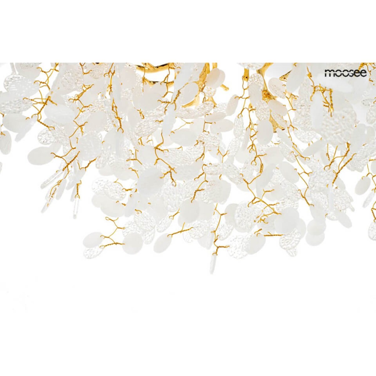 Designerska lampa wisząca Riviera MSE010100391 Moosee glamour kryształowa złota biała