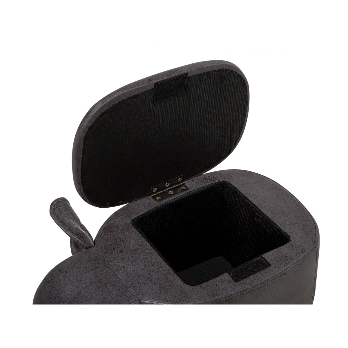 Pufa zwierzak ze schowkiem ekoskóra ciemnoszara ELEPHANT