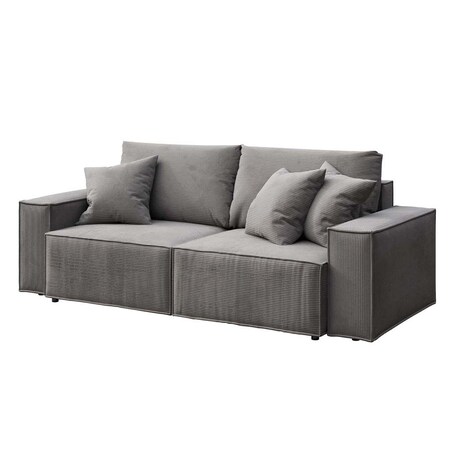 Melow 3-osobowa rozkładana sofa - szara sztruks