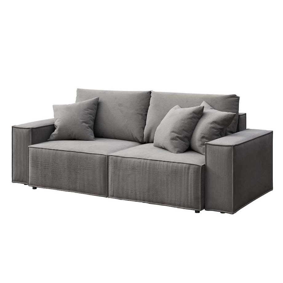 Melow 3-osobowa rozkładana sofa - szara sztruks