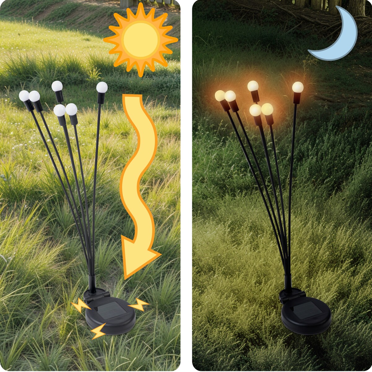 Lampki solarne do ogrodu świetliki czujnik zmierzchu Ilumen