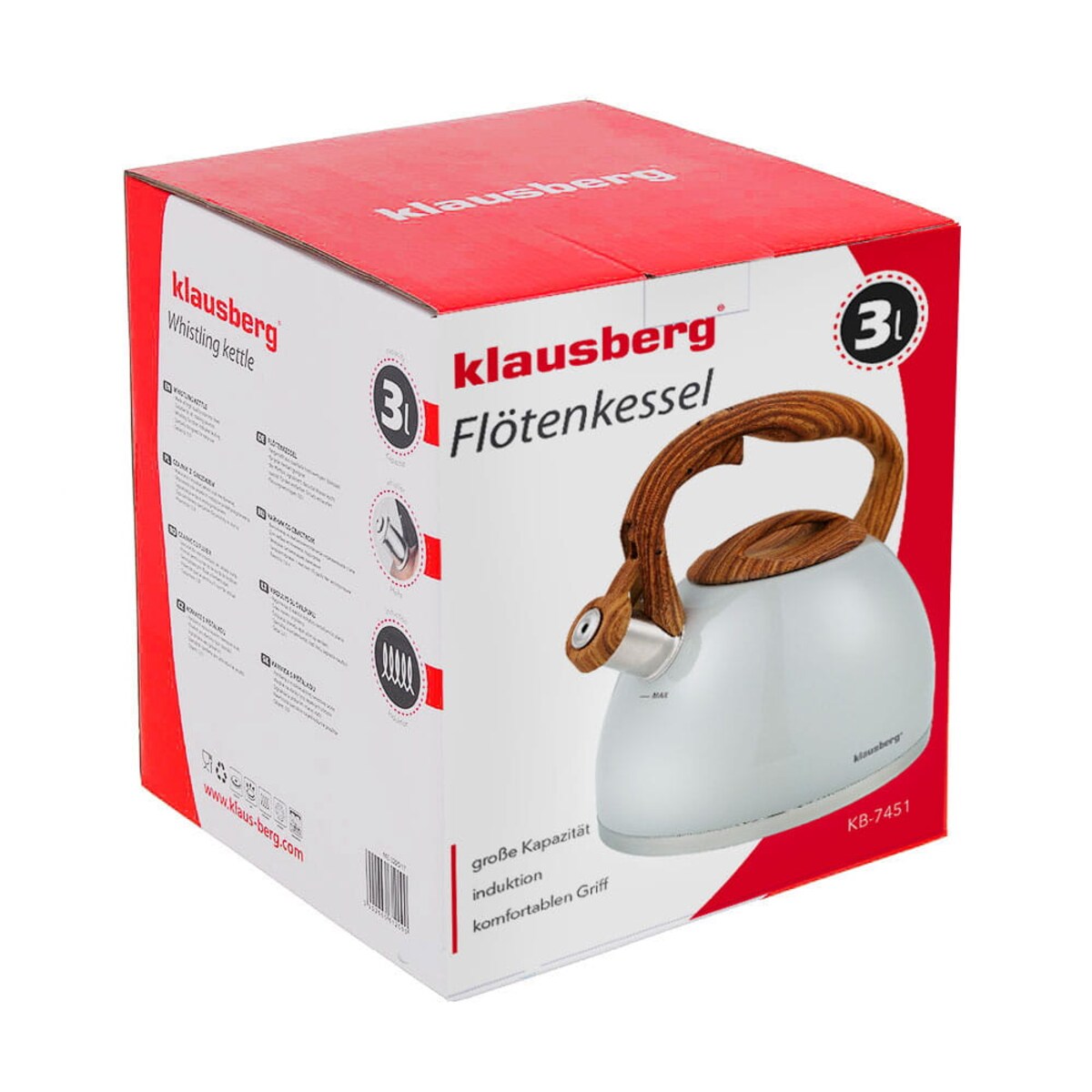 Czajnik stalowy lakierowany mat szary 3.0L KLAUSBERG