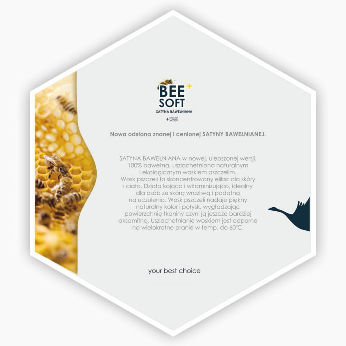 Poduszka Bee Soft Satyna Bawełniana Gładka, 40 x 40 cm, AMZ