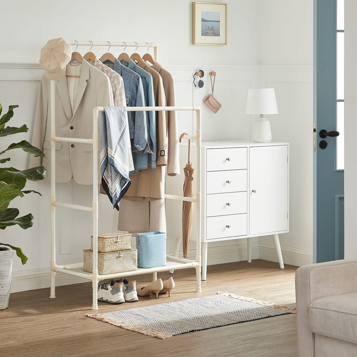 Wieszak Na Ubrania Do Sypialni Pokoju Korytarza Beżowy