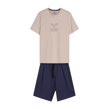 Piżama Dreamber 42632-02X Beżowo-Niebieski, M