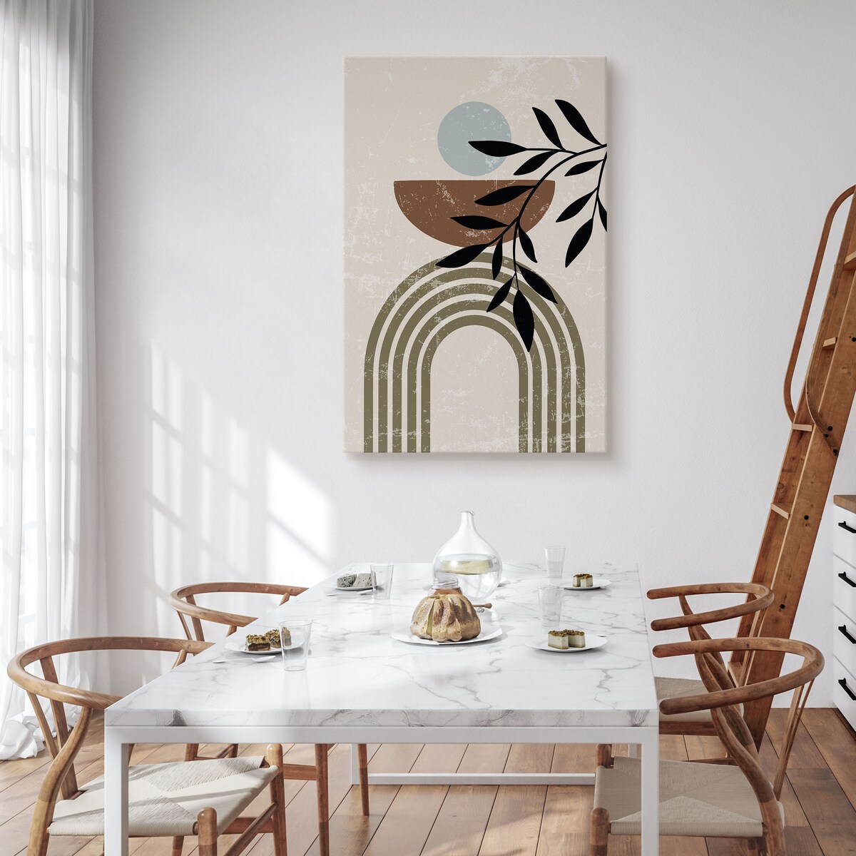 Obraz Japońska Dekoracja Perła Palma 80x120cm