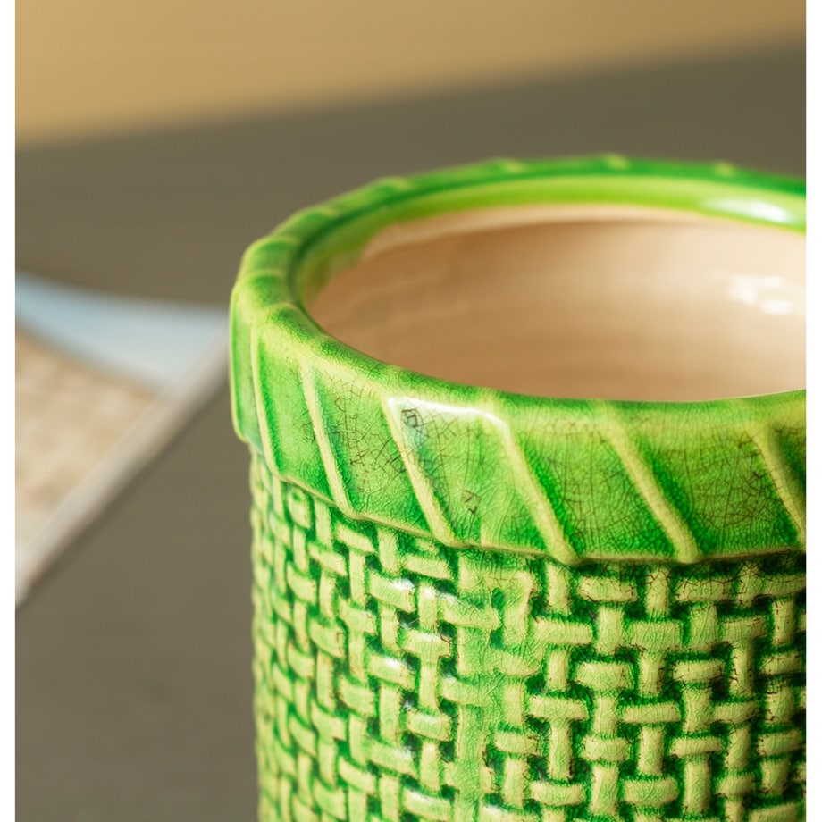 DONICA KOSZ ceramiczna zielona śr. 13cm