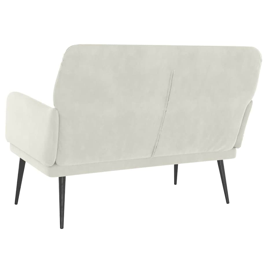 vidaXL Ławka, kremowa, 108x79x79 cm, tapicerowana aksamitem