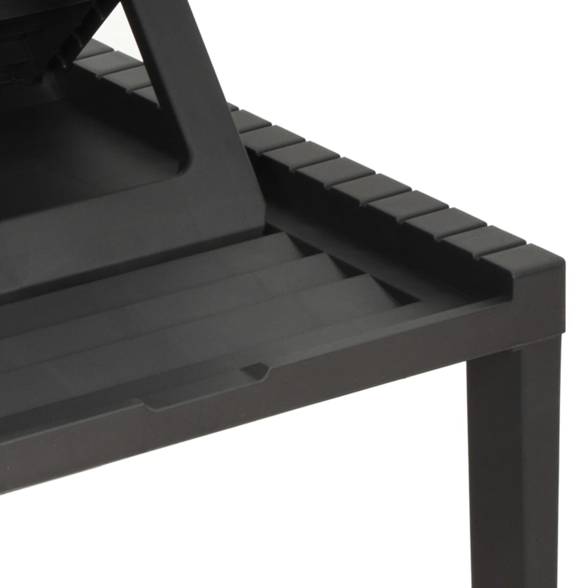 vidaXL Leżak z poduszką, plastikowy, antracytowy