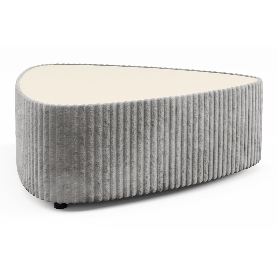 Stolik kawowy tapicerowany MIJA w tkaninie Tilia, jasno-szary