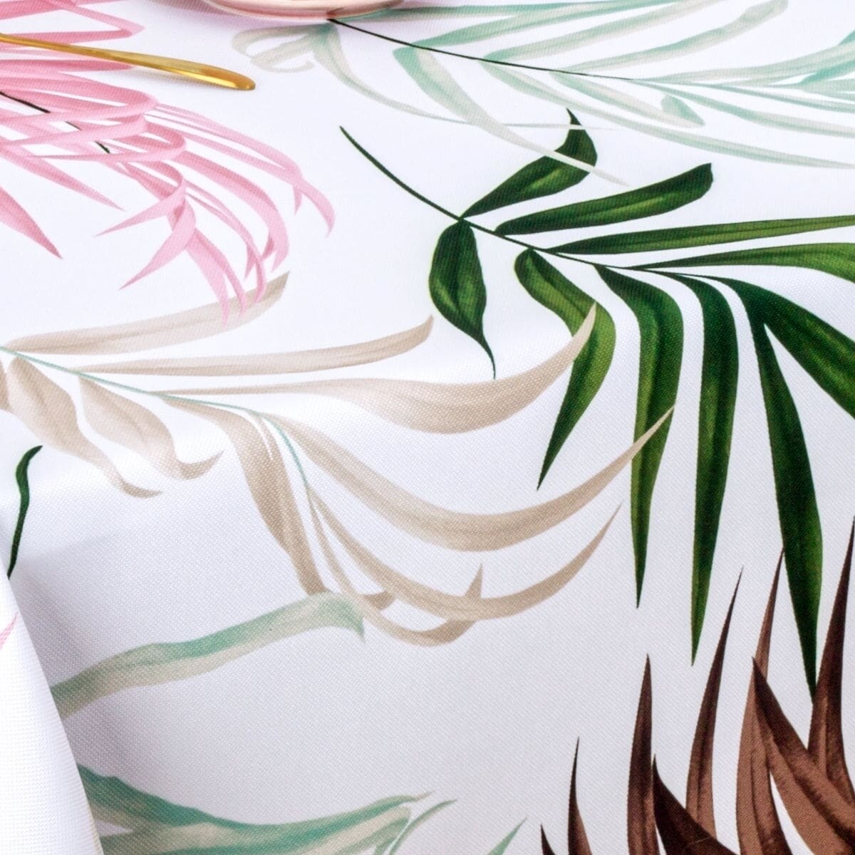 Obrus plamoodporny Minos Liście Palmowe - 120x120 cm - wielokolorowy