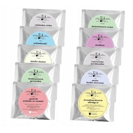 ZESTAW PREZENTOWY UPOMINKOWY BOX NA DZIEŃ MATKI URODZINY DLA MAMY TEŚCIOWEJ - MIX 10 RÓŻNYCH HERBAT SYPANYCH LIŚCIASTYCH