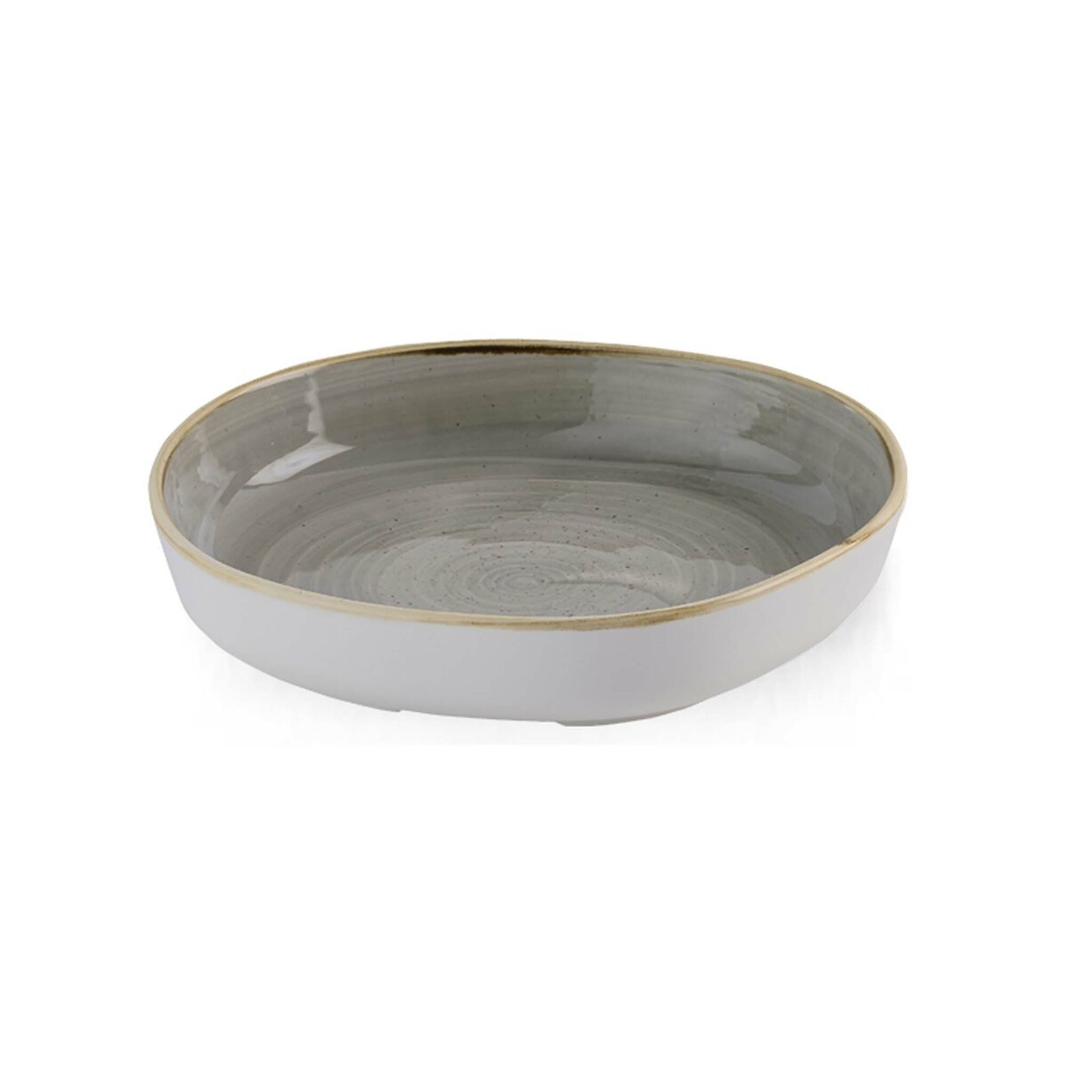 Talerz organiczny z wysokim rantem Stonecast Peppercorn Grey, 200mm