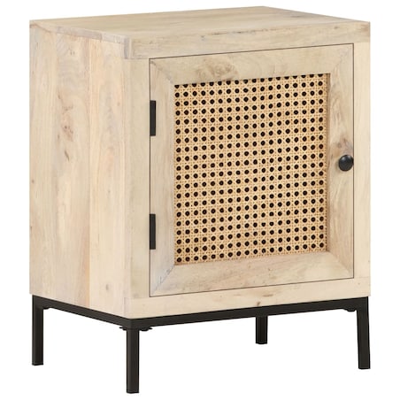 vidaXL Szafka nocna, 40x30x50 cm, drewno mango i naturalna trzcina