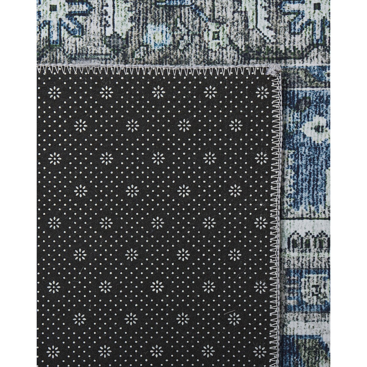 Dywan 60 x 200 cm szary z niebieskim KOTTAR