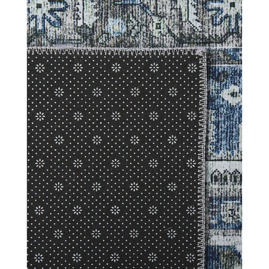 Dywan 60 x 200 cm szary z niebieskim KOTTAR