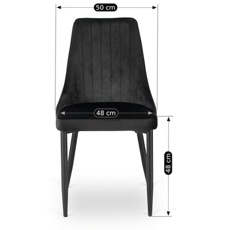 Krzesło Tapicerowane Welurowe Czarne Do Jadalni Salonu Kuchenne Loft BARI