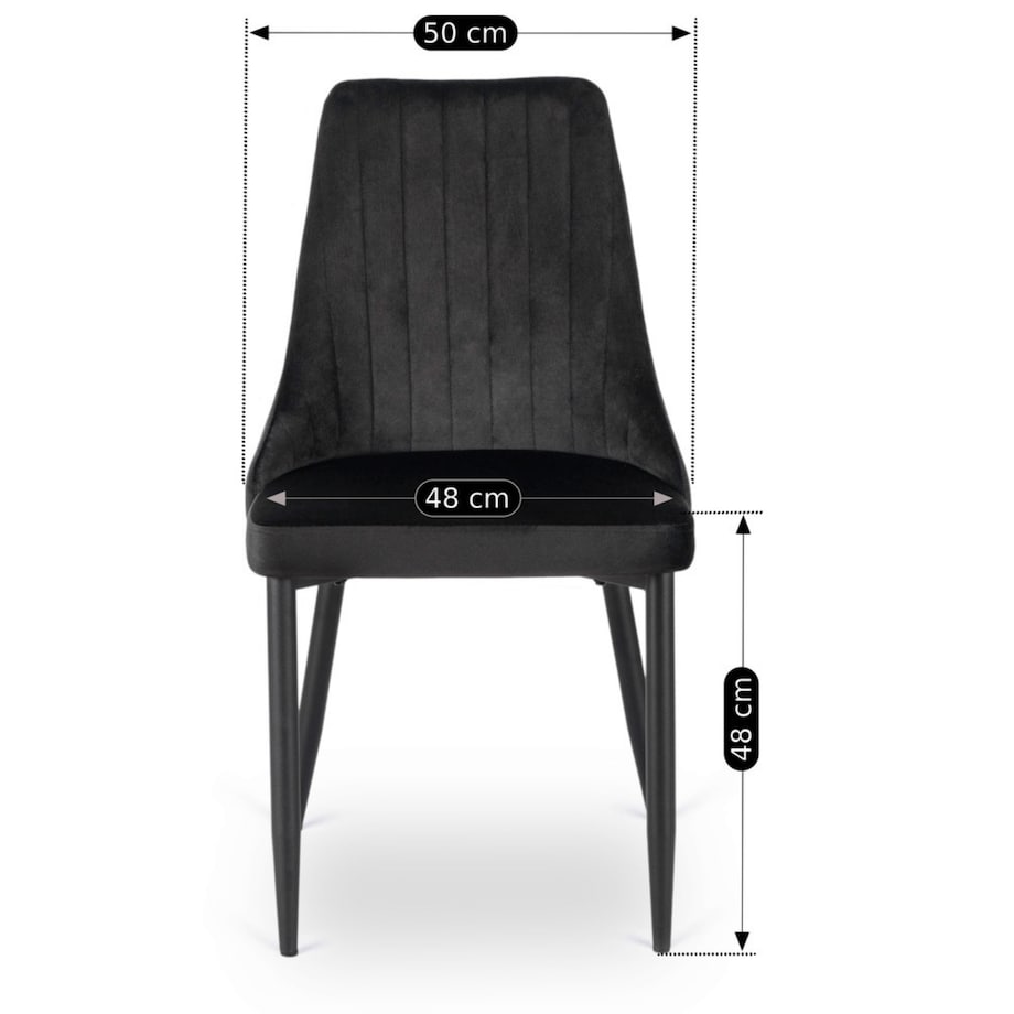 Krzesło Tapicerowane Welurowe Czarne Do Jadalni Salonu Kuchenne Loft BARI