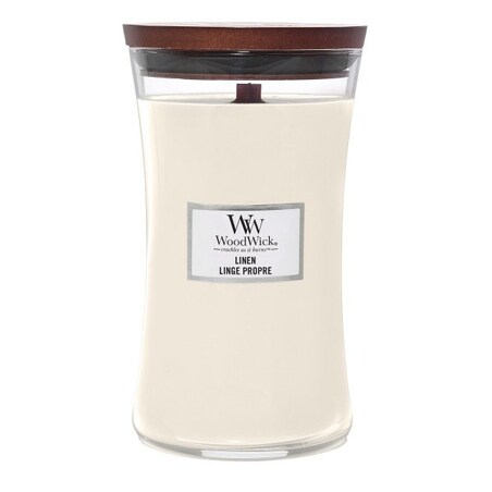 WoodWick świeca duża LINEN