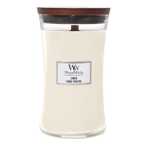 WoodWick świeca duża LINEN