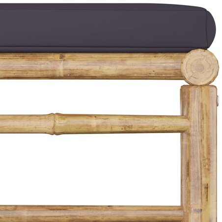 vidaXL 4-cz. zestaw mebli do ogrodu, ciemnoszare poduszki, bambus