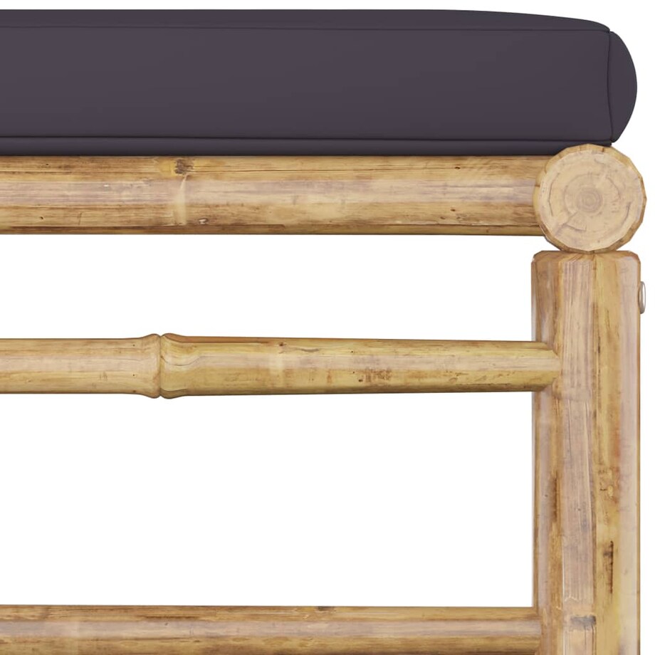 vidaXL 4-cz. zestaw mebli do ogrodu, ciemnoszare poduszki, bambus