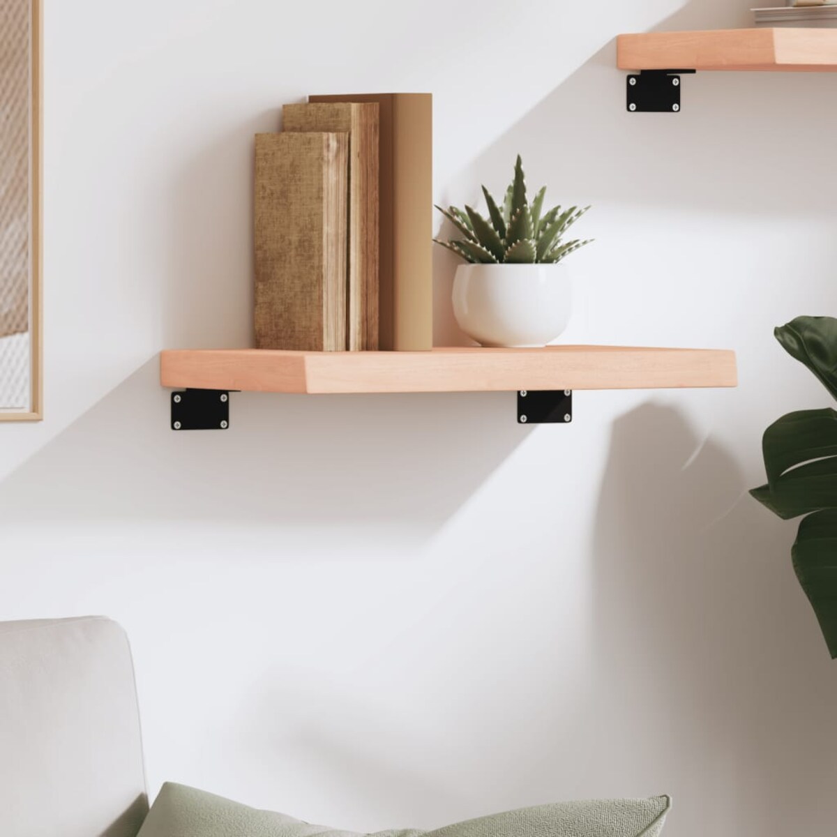 vidaXL Półka, 40x20x4 cm, surowe lite drewno dębowe