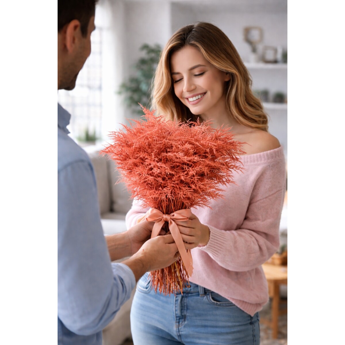 Asparagus Coral – bukiet , 50 szt., wysokość ok. 80 cm, 550–600 g