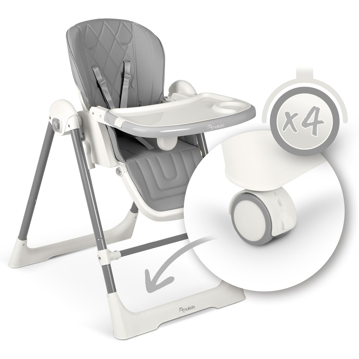 Krzesełko do karmienia z bujaczkiem leżaczkiem 3w1 Nukido
