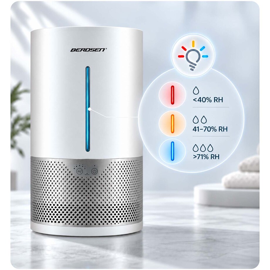Nawilżacz powietrza Berdsen BD-503 ewaporacyjny 350 ml/h 5L oczyszczacz biały