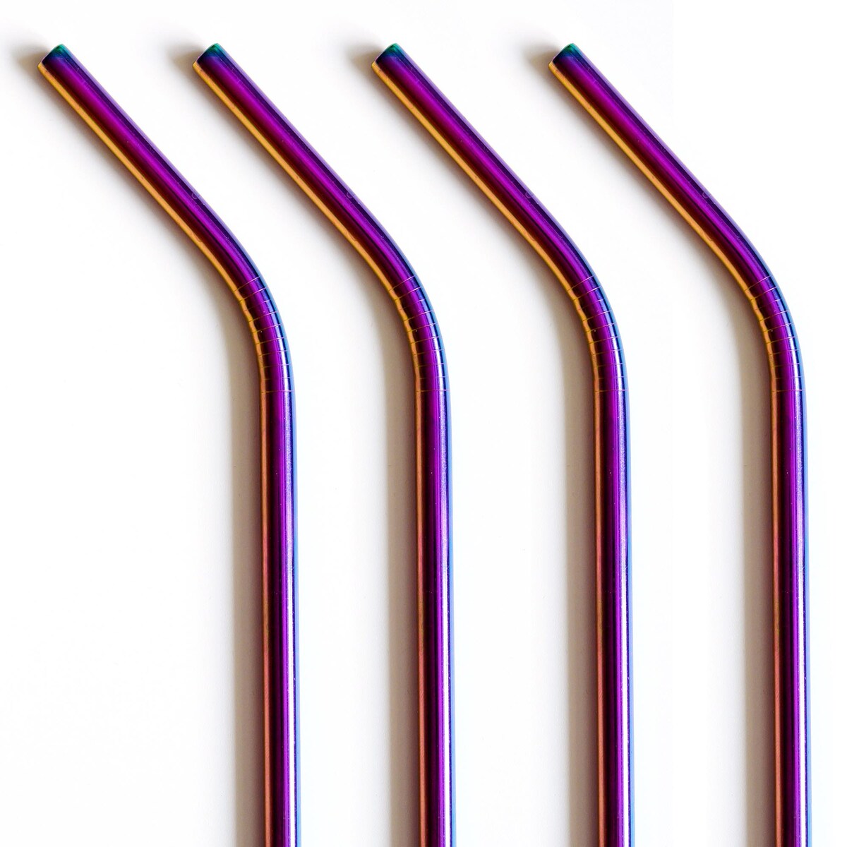 Metalowe Słomki Rurki Eko Wielorazowe Złote 4 Szt + Czyścik