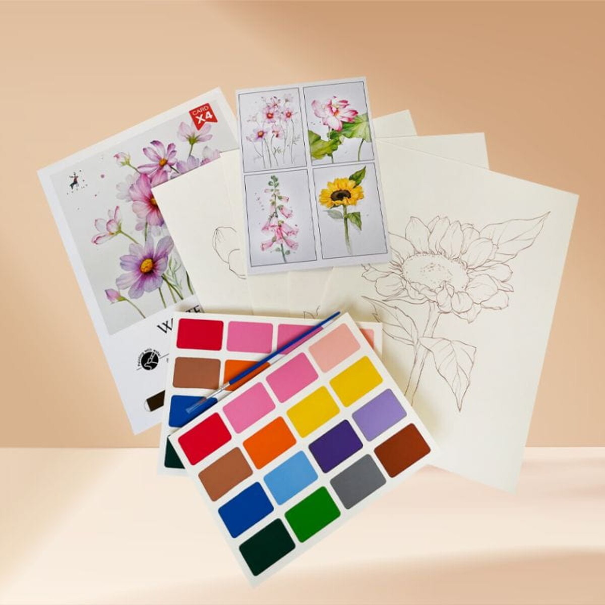 Malowanie akwarelą - Poezja kwiatów - 4 elementy